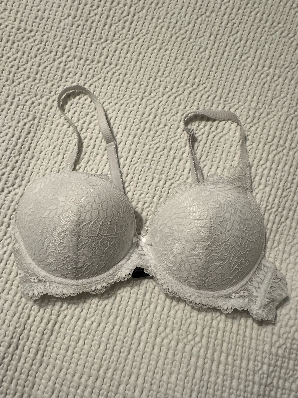 Rene Rofe White Lace Padded Bra